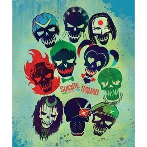 New Suicide Squad Skulls Movie Fleece Throw Gift Blanket Harley Quinn Joker NIP
